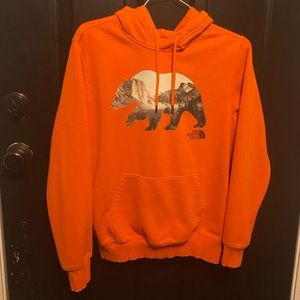 North Face Hoodie Orange Sm